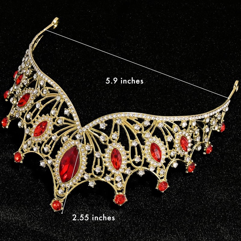 TAROSE Crowns for Women, Queen Crystal Gold Silver Tiaras with White Rhinestone and Combs, Goddess Crown for Wedding Bride Birthday Princess Bridal Shower Hair Accessories for Women - Image 2